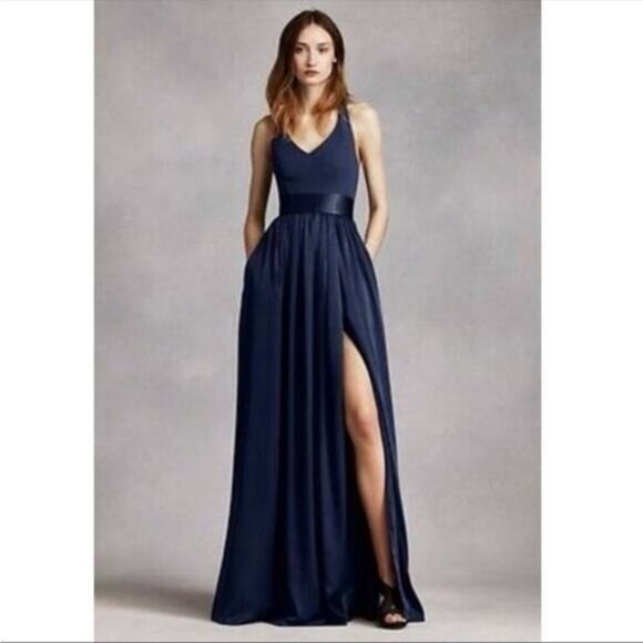 White by Vera Wang Navy Blue Dress 14 - Picture 1 of 12